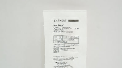 Avanos NM-S20NC NeoMed Oral/Enteral Syringe with ENFIT Connector 20mL